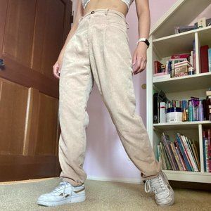 Corduroy Khaki Colored Trousers from Shein